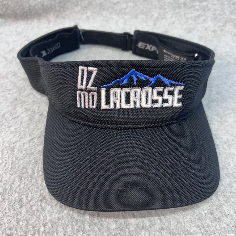 Oz Mo Lacrosse Unisex Black Yupoong Flexfit 110 Visor Adjustable OSFM